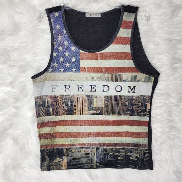 Epitome Men's All Over Print American Flag Tank Top Size L - Picture 2 of 9